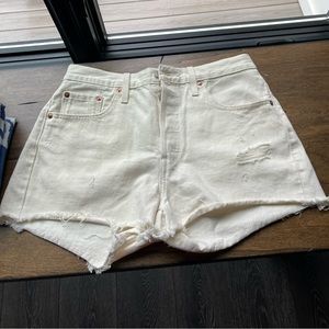 Levi Strauss Cream Cut Off Shorts